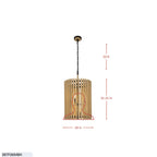 Suratto 6 Light   Foyer - Matte Black/Medium Walnut