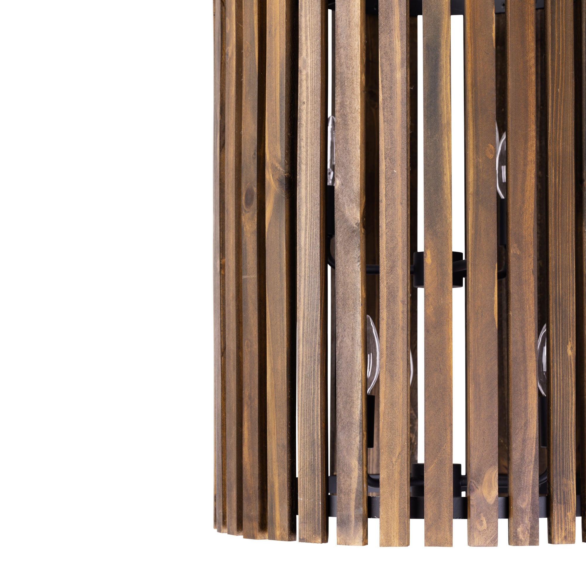 Suratto 6 Light   Foyer - Matte Black/Medium Walnut