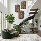 Suratto 6 Light   Foyer - Matte Black/Medium Walnut