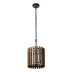 Suratto 2 Light   Pendant - Matte Black/Medium Walnut