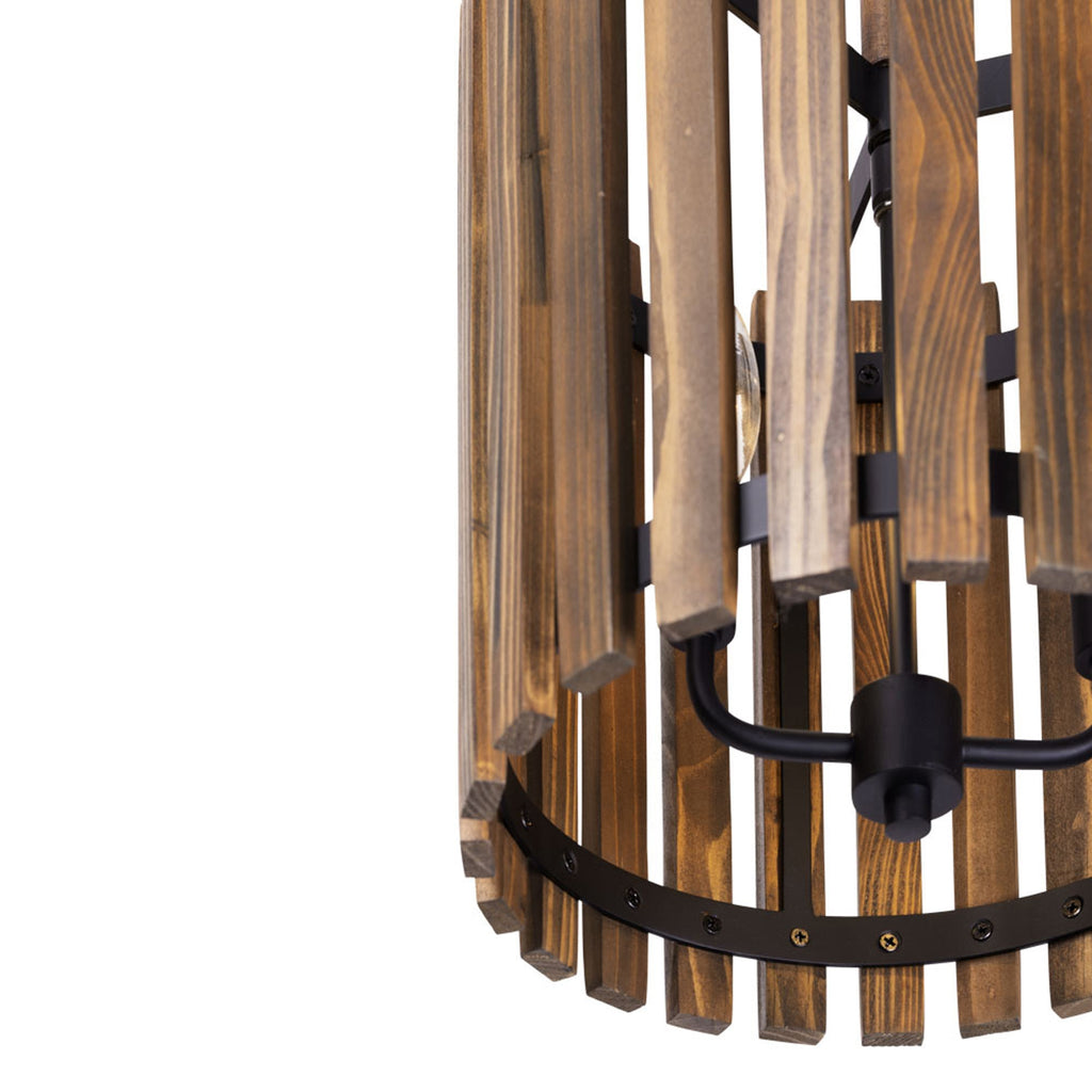 Suratto 2 Light   Pendant - Matte Black/Medium Walnut