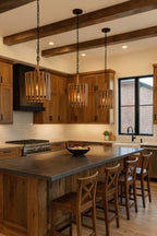 Suratto 2 Light   Pendant - Matte Black/Medium Walnut