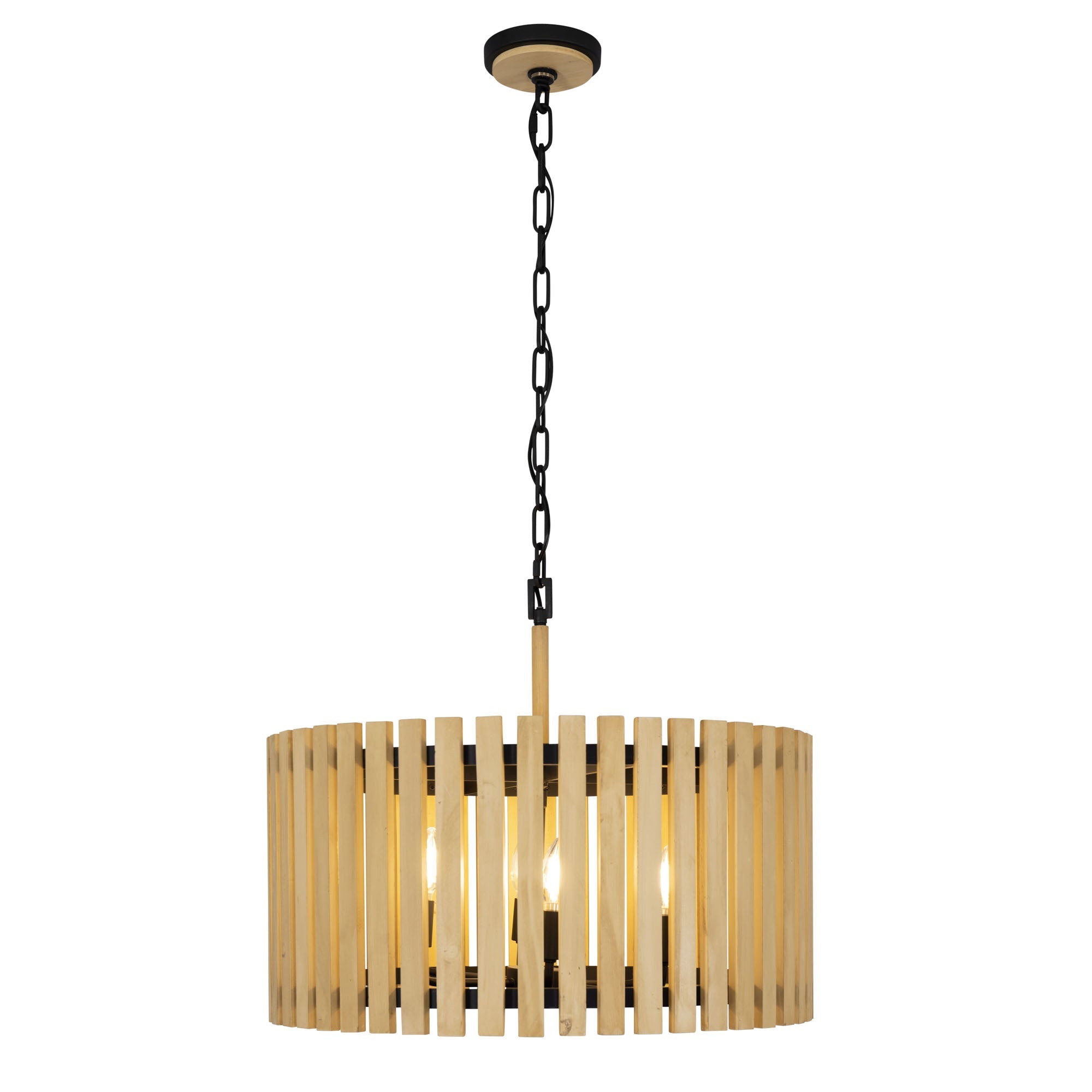 Suratto 6 Light   Pendant - Matte Black/Honey Blonde
