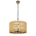 Suratto 6 Light   Pendant - Matte Black/Honey Blonde