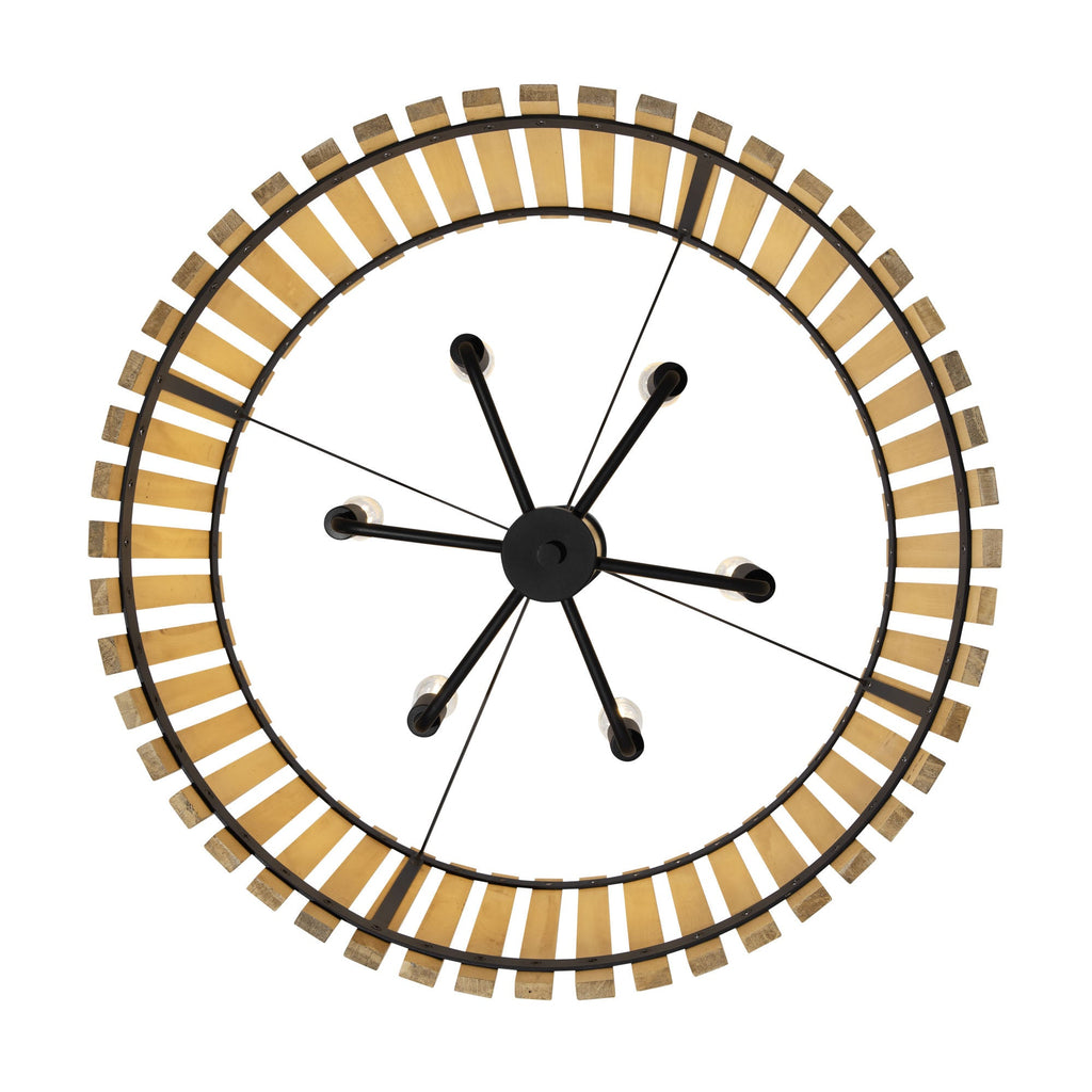 Suratto 6 Light   Pendant - Matte Black/Honey Blonde