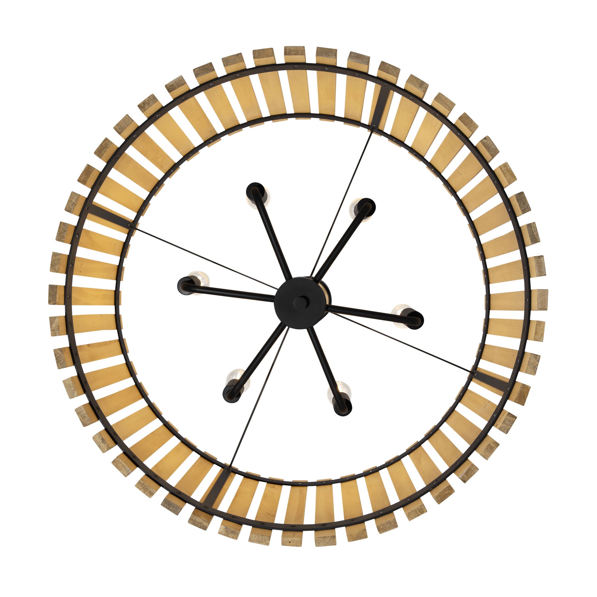 Suratto 6 Light   Pendant - Matte Black/Honey Blonde