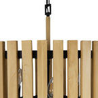 Suratto 6 Light   Pendant - Matte Black/Honey Blonde