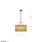 Suratto 6 Light   Pendant - Matte Black/Honey Blonde