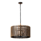 Suratto 6 Light   Pendant - Matte Black/Medium Walnut