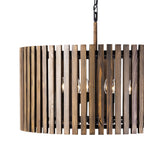 Suratto 6 Light   Pendant - Matte Black/Medium Walnut