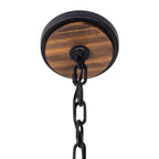 Suratto 6 Light   Pendant - Matte Black/Medium Walnut
