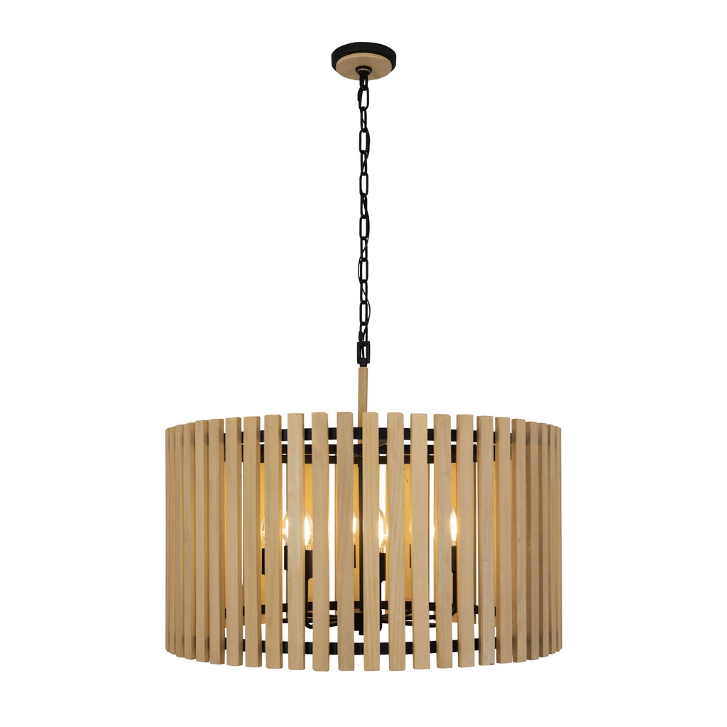 Suratto 8 Light   Pendant - Matte Black/Honey Blonde