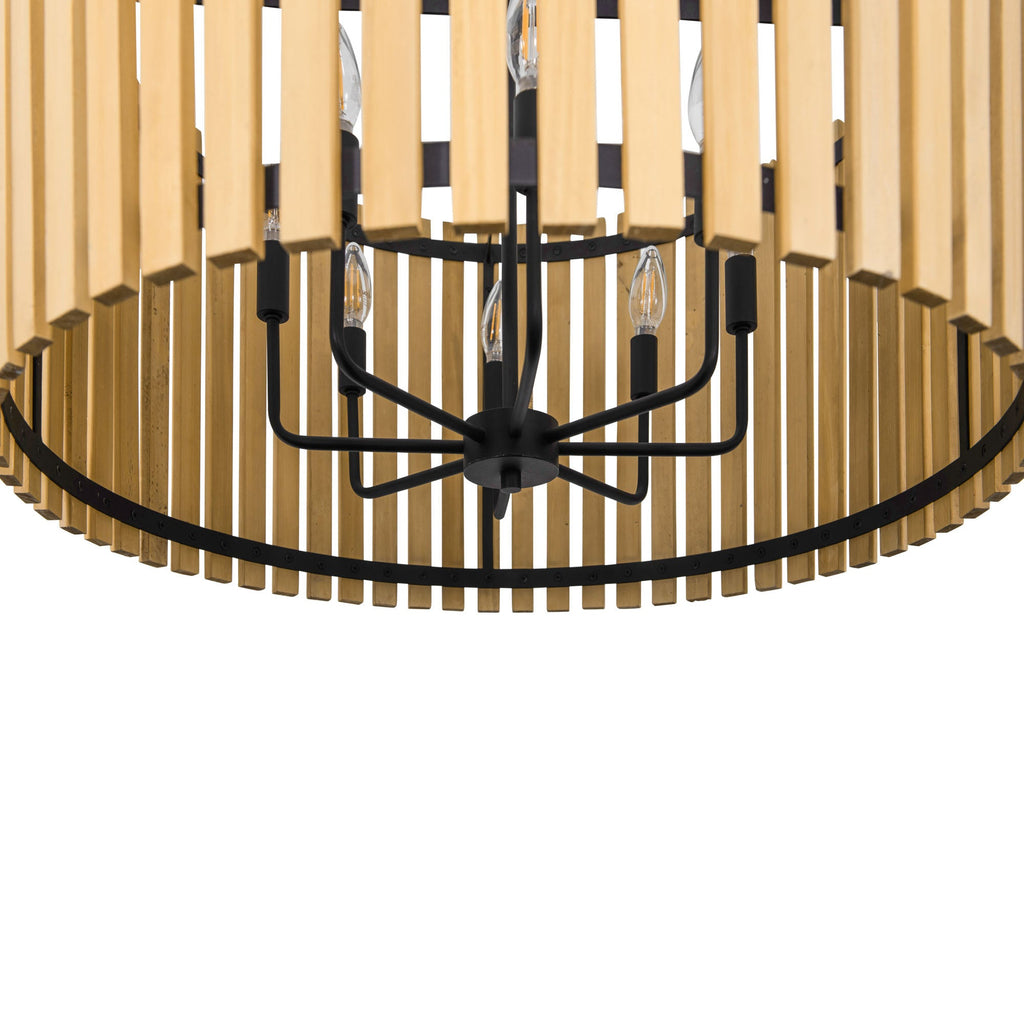Suratto 8 Light   Pendant - Matte Black/Honey Blonde