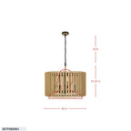 Suratto 8 Light   Pendant - Matte Black/Honey Blonde