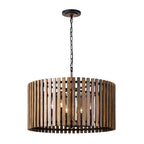 Suratto 8 Light   Pendant - Matte Black/Medium Walnut