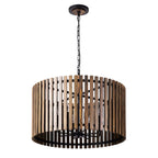 Suratto 8 Light   Pendant - Matte Black/Medium Walnut