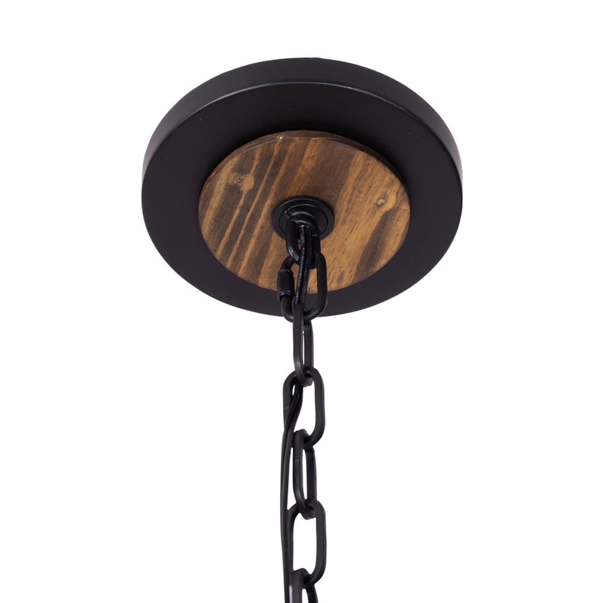 Suratto 8 Light   Pendant - Matte Black/Medium Walnut