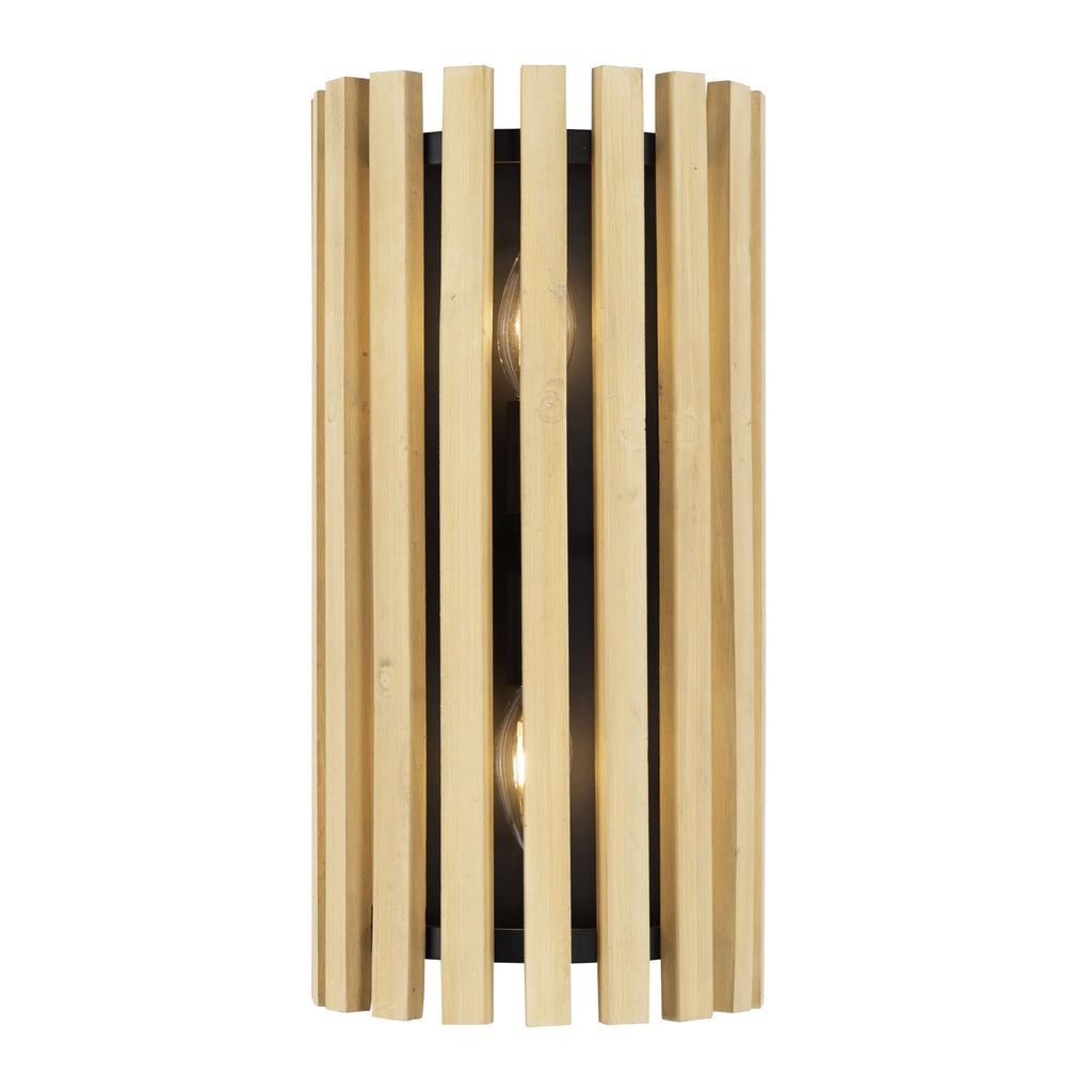 Suratto 2 Light   Sconce - Matte Black/Honey Blonde