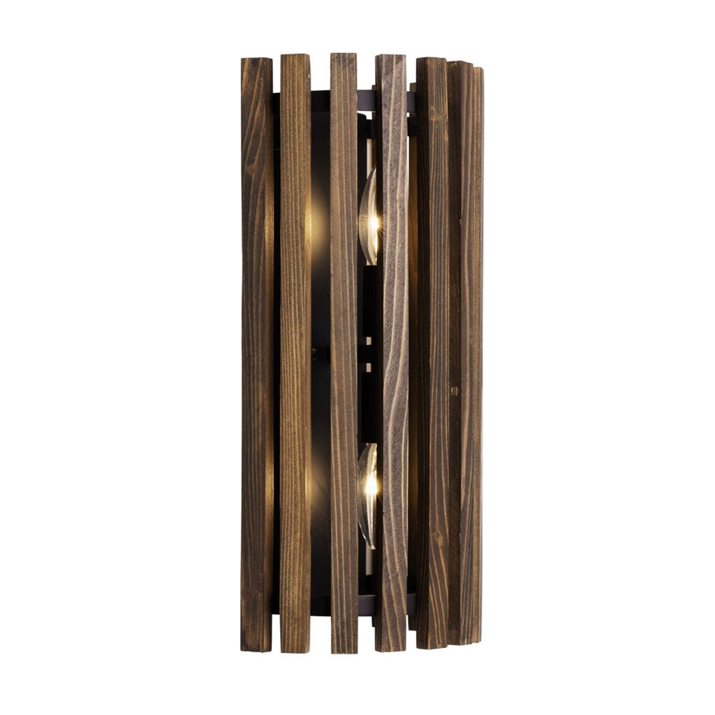 Suratto 2 Light   Sconce - Matte Black/Medium Walnut