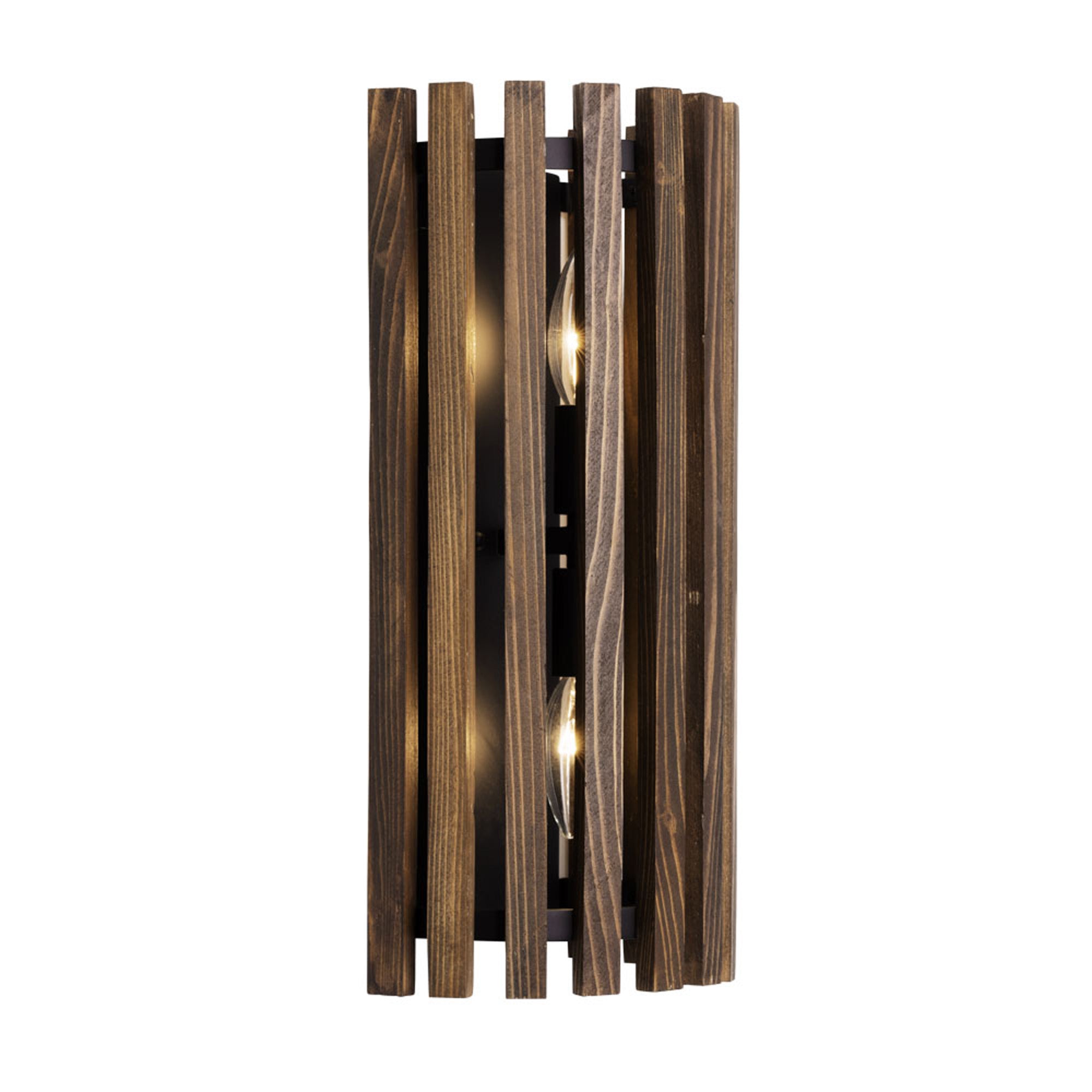 Suratto 2 Light   Sconce - Matte Black/Medium Walnut