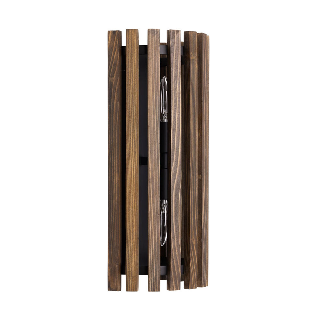Suratto 2 Light   Sconce - Matte Black/Medium Walnut