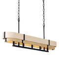 Blonde Moment 5 Light   Linear Pendant - Matte Black/Honey/Medium Oak