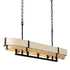 Blonde Moment 5 Light   Linear Pendant - Matte Black/Honey/Medium Oak