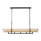 Blonde Moment 5 Light   Linear Pendant - Matte Black/Honey/Medium Oak