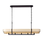Blonde Moment 5 Light   Linear Pendant - Matte Black/Honey/Medium Oak