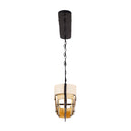 Blonde Moment 5 Light   Linear Pendant - Matte Black/Honey/Medium Oak