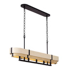 Blonde Moment 5 Light   Linear Pendant - Matte Black/Honey/Medium Oak