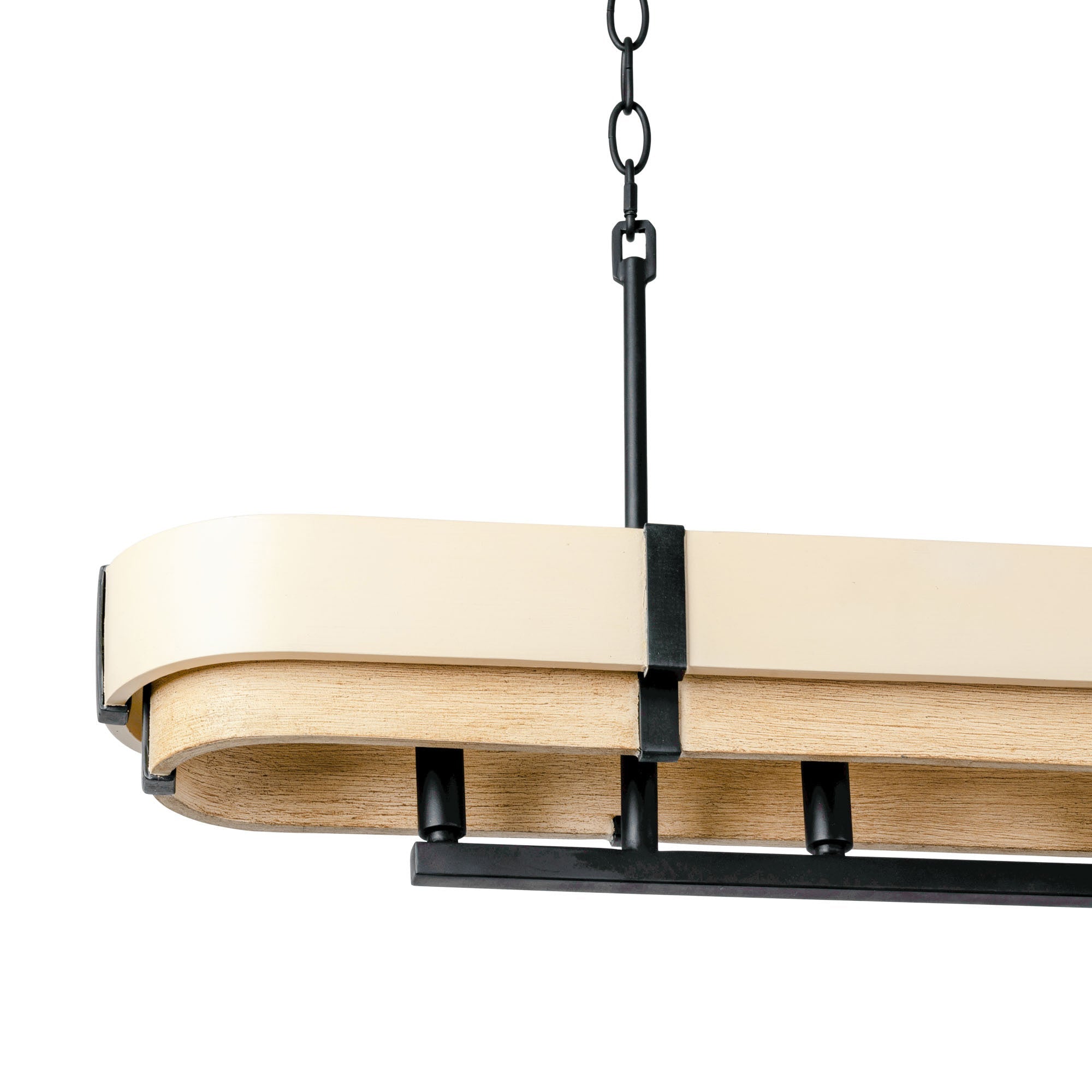 Blonde Moment 5 Light   Linear Pendant - Matte Black/Honey/Medium Oak