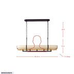 Blonde Moment 5 Light   Linear Pendant - Matte Black/Honey/Medium Oak
