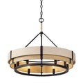 Blonde Moment 6 Light   Pendant - Matte Black/Honey/Medium Oak
