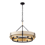Blonde Moment 6 Light   Pendant - Matte Black/Honey/Medium Oak