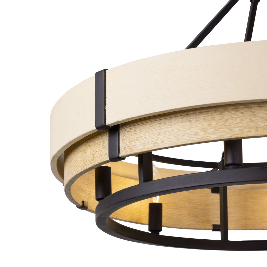 Blonde Moment 6 Light   Pendant - Matte Black/Honey/Medium Oak