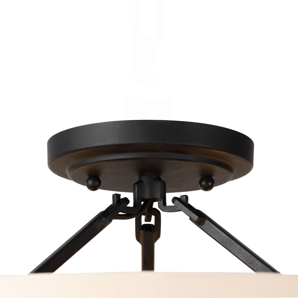 Blonde Moment 3 Light   Semi-Flush - Matte Black/Honey/Medium Oak