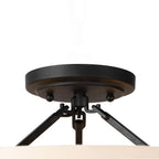 Blonde Moment 3 Light   Semi-Flush - Matte Black/Honey/Medium Oak
