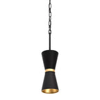 Mad Hatter 1 Light   Mini Pendant - Matte Black/French Gold