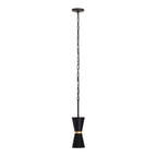 Mad Hatter 1 Light   Mini Pendant - Matte Black/French Gold