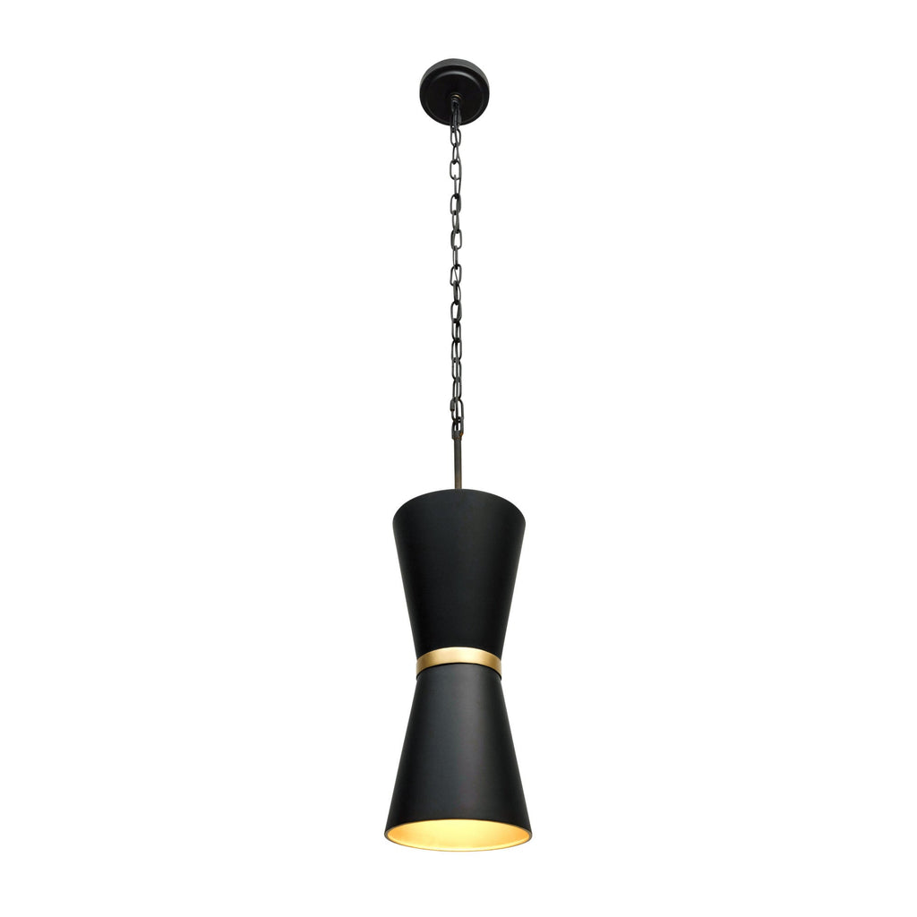 Mad Hatter 2 Light   Pendant - Matte Black/French Gold