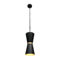 Mad Hatter 2 Light   Pendant - Matte Black/French Gold