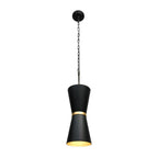 Mad Hatter 2 Light   Pendant - Matte Black/French Gold