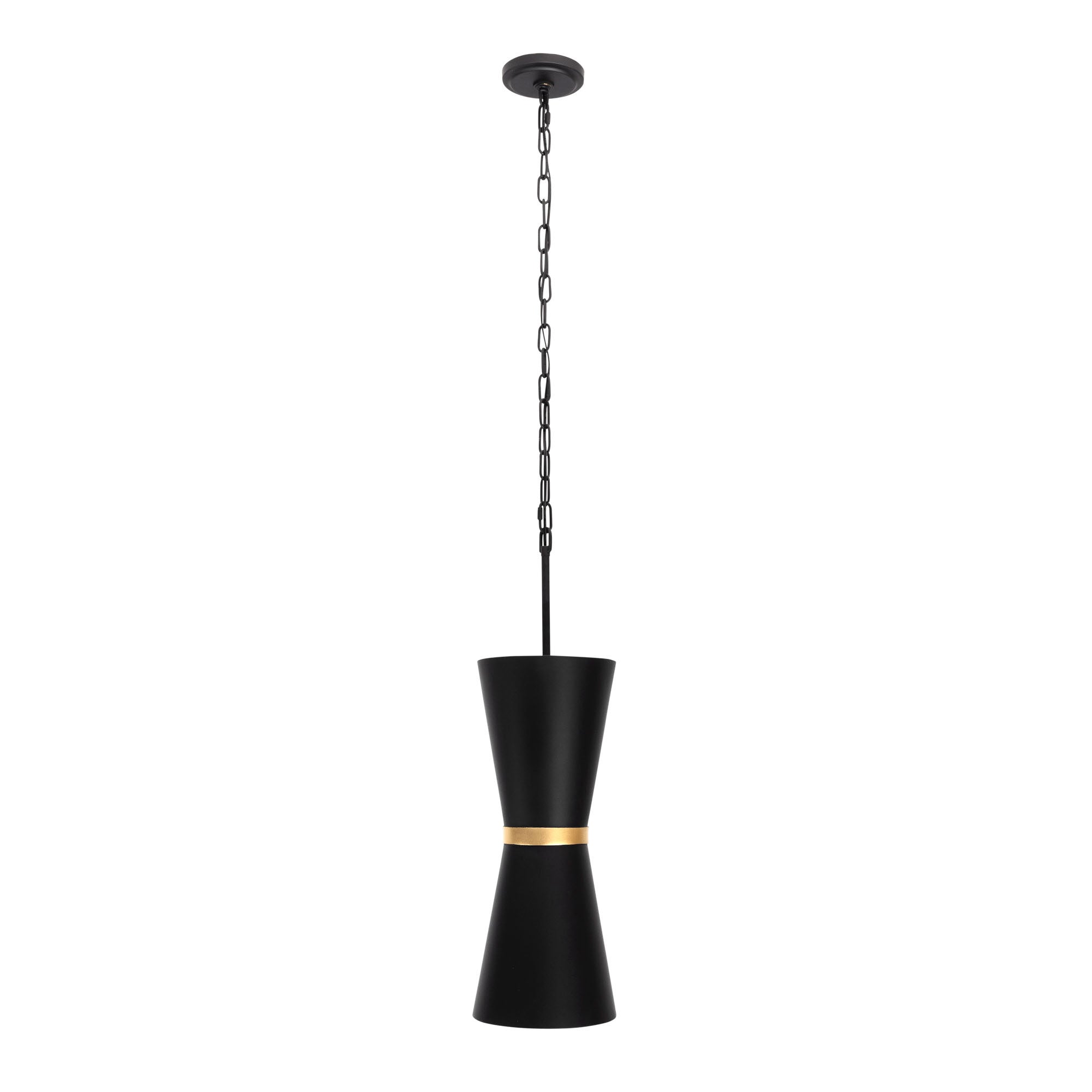 Mad Hatter 2 Light   Pendant - Matte Black/French Gold
