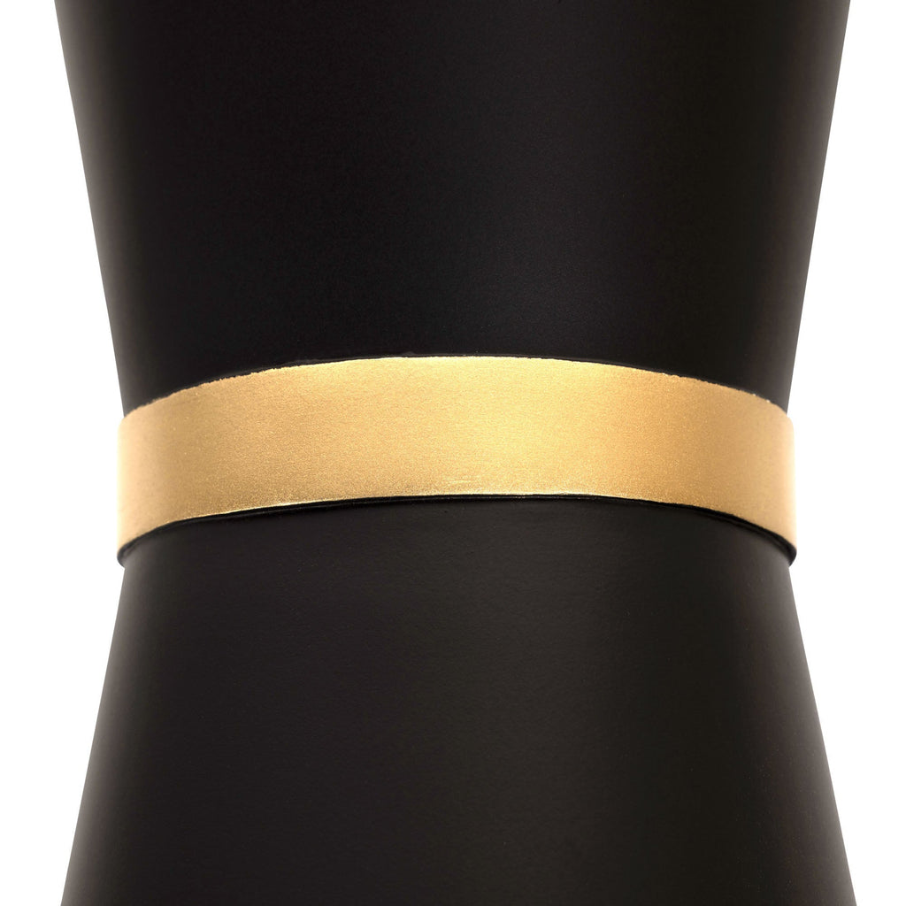 Mad Hatter 2 Light   Pendant - Matte Black/French Gold