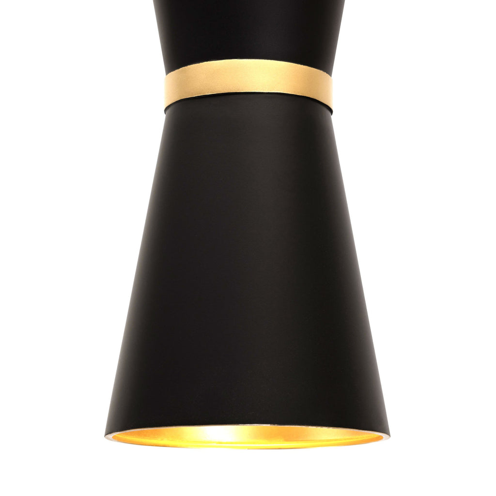 Mad Hatter 2 Light   Pendant - Matte Black/French Gold