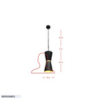 Mad Hatter 2 Light   Pendant - Matte Black/French Gold