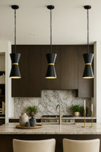 Mad Hatter 2 Light   Pendant - Matte Black/French Gold