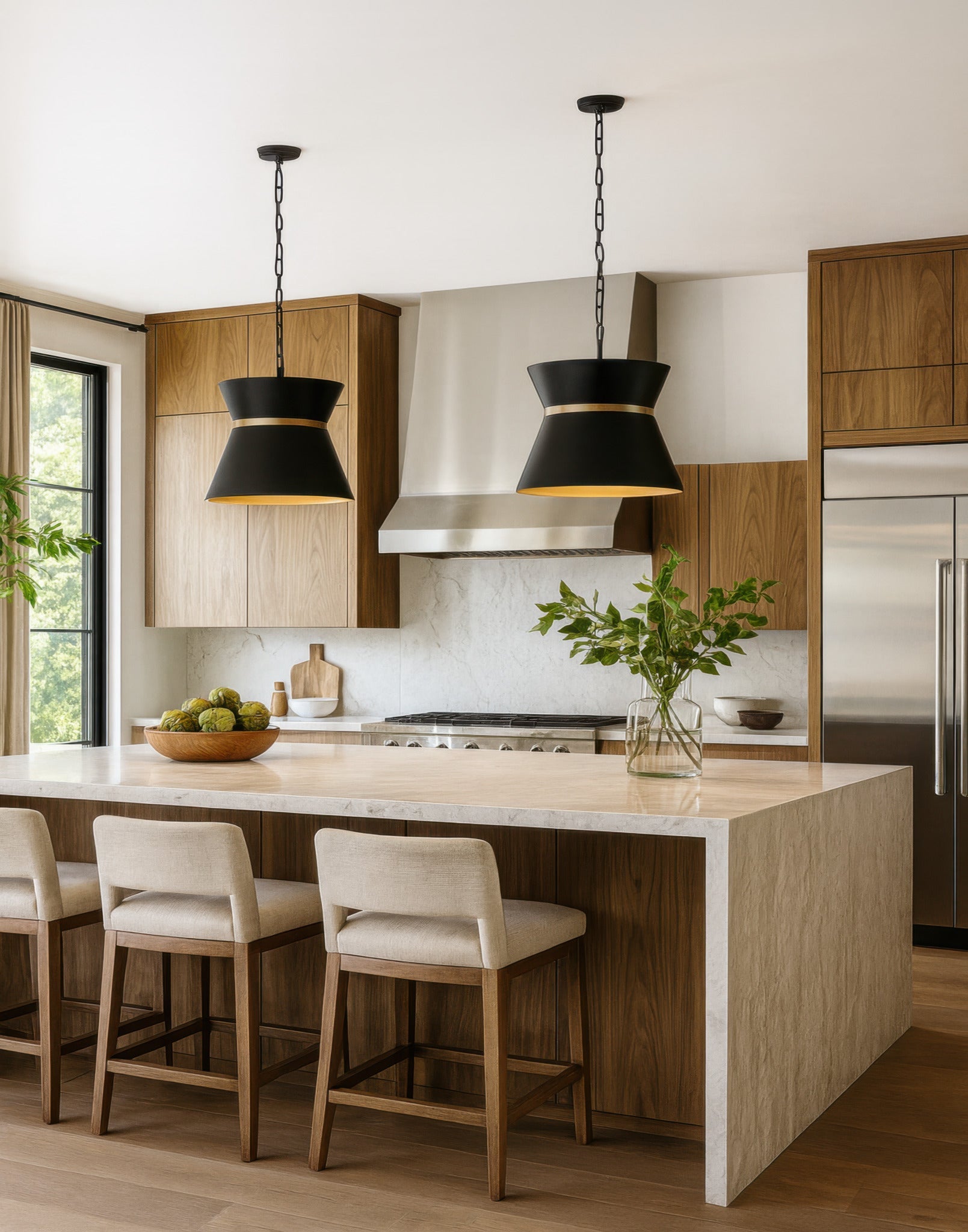 Mad Hatter 4 Light   Pendant - Matte Black/French Gold
