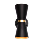 Mad Hatter 2 Light   Sconce - Matte Black/French Gold